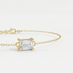 Luminous Emerald Diamond Link Chain Bracelet