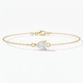 Pear Diamond Solitaire Chain Bracelet