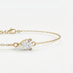 Pear Diamond Solitaire Chain Bracelet