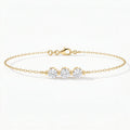 Trinity Bezel Set Round Diamond Chain Bracelet