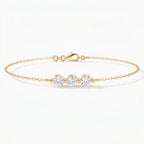 Trinity Bezel Set Round Diamond Chain Bracelet