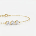 Trinity Bezel Set Round Diamond Chain Bracelet