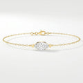 Elegant Marquise Diamond Solitaire Chain Bracelet