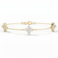 Verdant Bloom Clover Round Diamond Chain Bracelet