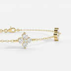 Verdant Bloom Clover Round Diamond Chain Bracelet