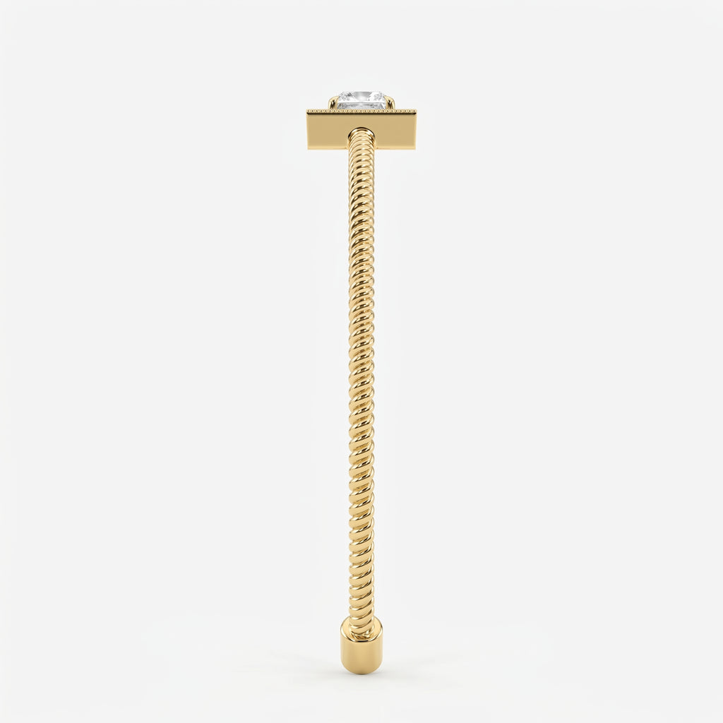 Luxury Cuff Bracelet with Square Halo Princess Centerpiece