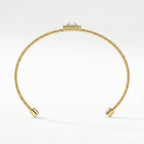 Luxury Cuff Bracelet with Square Halo Princess Centerpiece