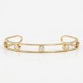Minimalist Cuff Bracelet with Bezel Set Round Diamond