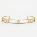 Minimalist Cuff Bracelet with Bezel Set Round Diamond