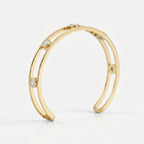 Minimalist Cuff Bracelet with Bezel Set Round Diamond