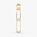 Minimalist Cuff Bracelet with Bezel Set Round Diamond