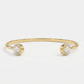 Elegant Open Cuff Bracelet with Round Halo Diamond