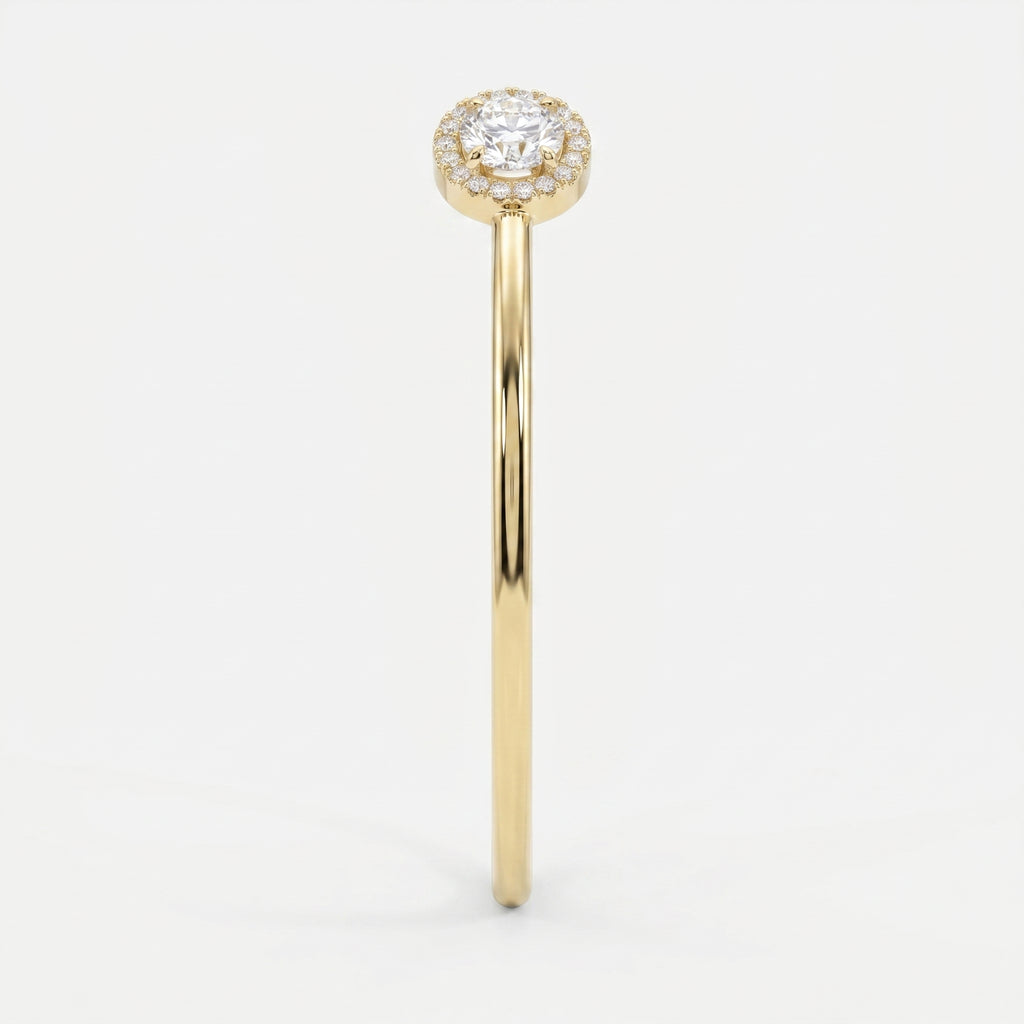 Elegant Open Cuff Bracelet with Round Halo Diamond