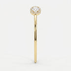 Elegant Open Cuff Bracelet with Round Halo Diamond
