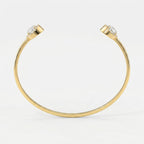 Elegant Open Cuff Bracelet with Round Halo Diamond
