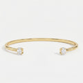  Minimalist Open Cuff Bracelet with Solitaire Oval Diamond