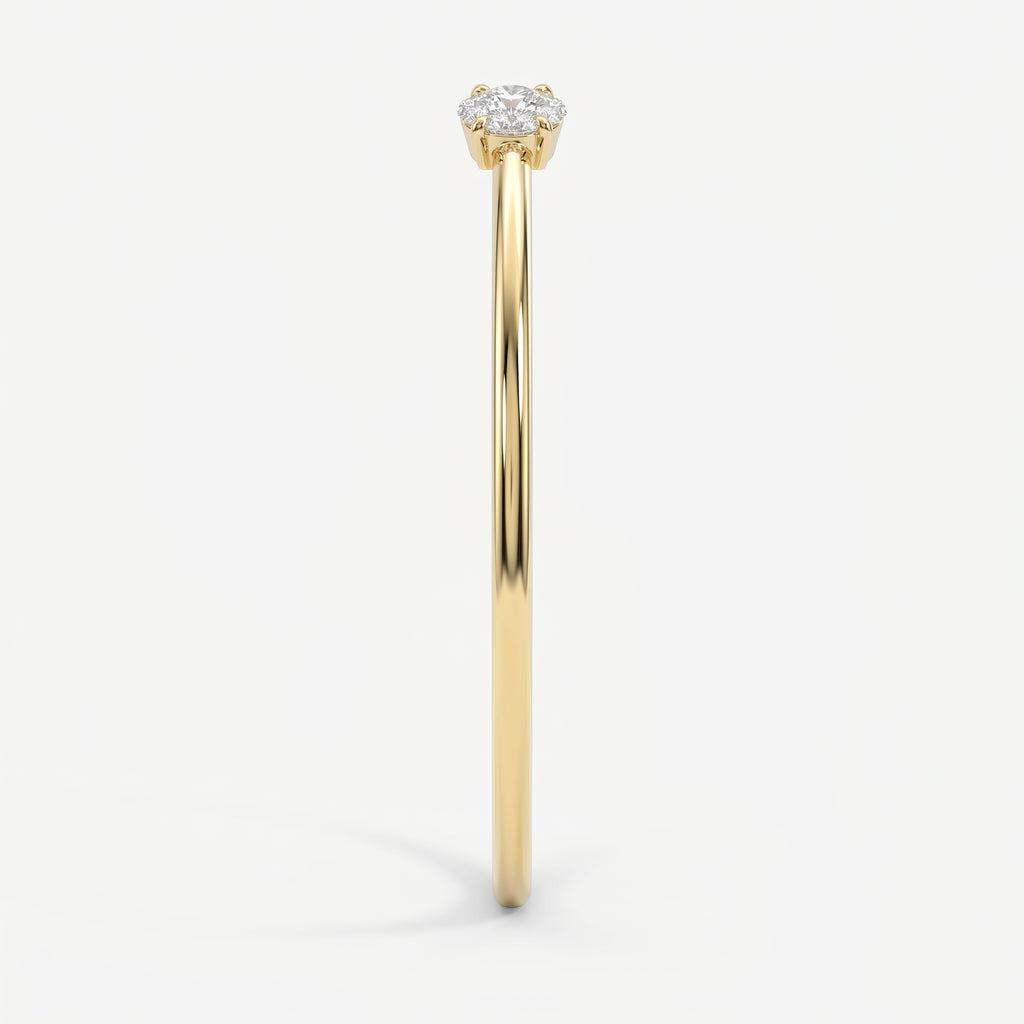  Minimalist Open Cuff Bracelet with Solitaire Oval Diamond
