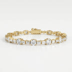 Baguette & Round Diamond Tennis Bracelet