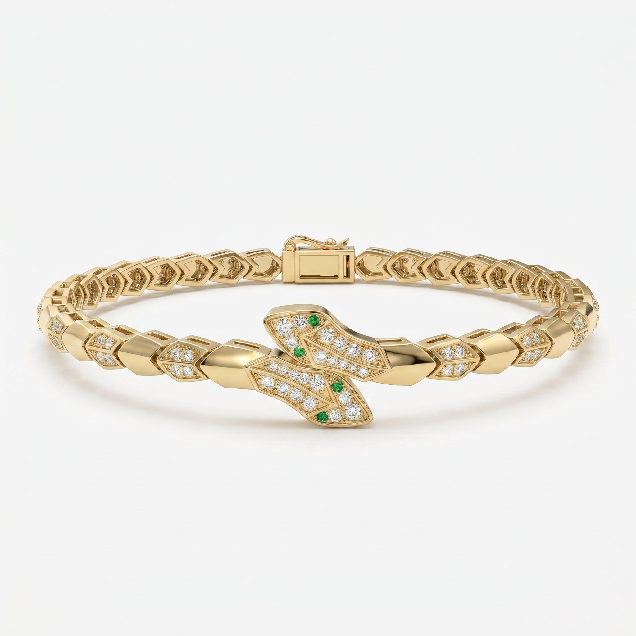 Premium Snake Shape Round Diamond Fashion Bracelet