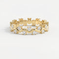 Curved Diamond Ring with Round Brilliant Cut Ring