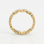 Curved Diamond Ring with Round Brilliant Cut Ring