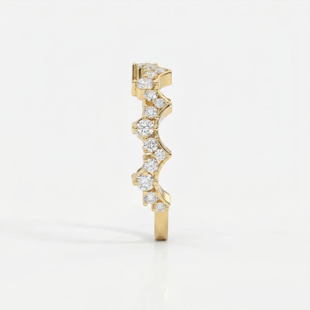 Round Diamond Curved Design Band
