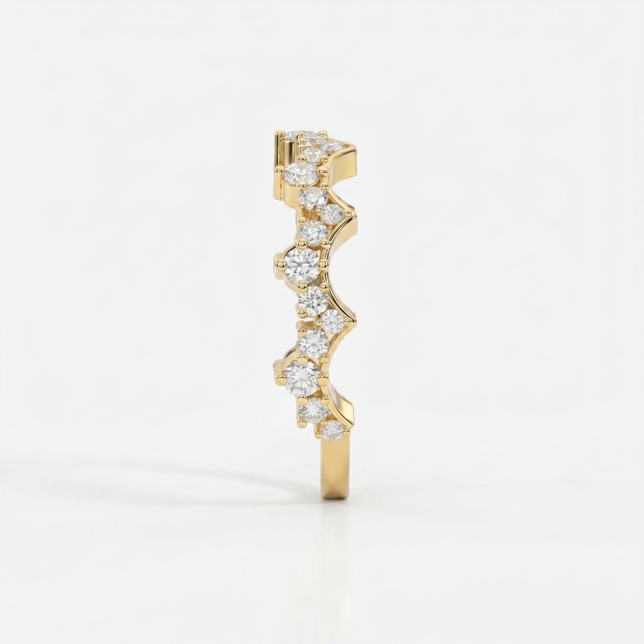 Round Diamond Curved Design Band