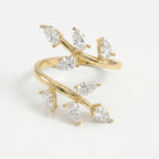 Pear Diamond Curved Design Band