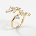 Pear Diamond Curved Design Band