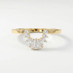 Gracefully Crafted Marquise &  Baguette Diamond Curved Design Ring
