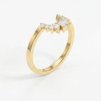 Gracefully Crafted Marquise &  Baguette Diamond Curved Design Ring