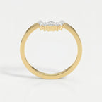 Gracefully Crafted Marquise &  Baguette Diamond Curved Design Ring