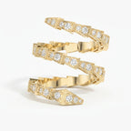 Diamond Studded Serpenti Viper Finger Curved Ring ( 1.40 - 1.60 ct. )