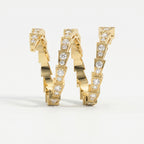 Diamond Studded Serpenti Viper Finger Curved Ring ( 1.40 - 1.60 ct. )