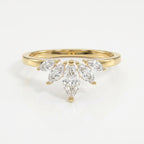Marquise Diamond Curve Design Wedding Band
