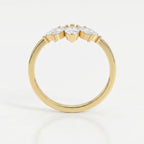 Marquise Diamond Curve Design Wedding Band