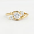 Modern Three-Stone Diamond Bypass Unique Swirl Design