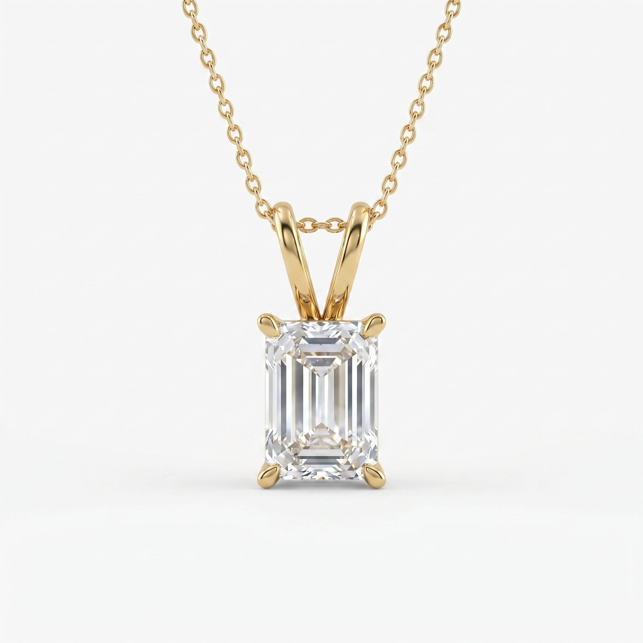 Emerald Cut Diamond Pendant Necklace