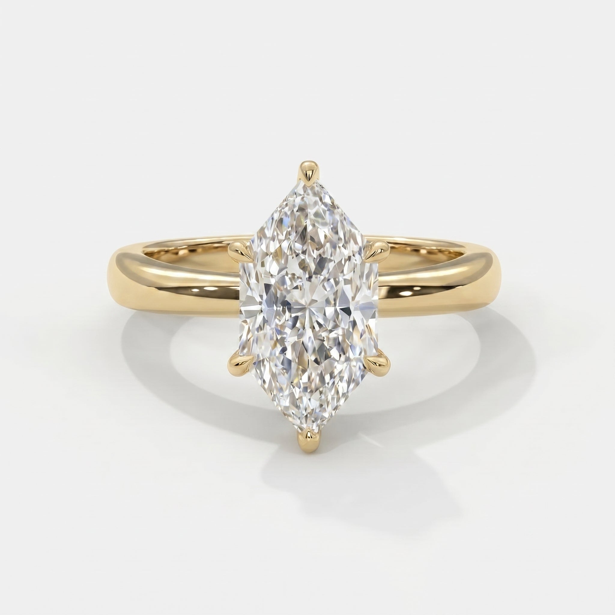 Dutch Marquise Cut Lab Diamond Solitaire Engagement Ring