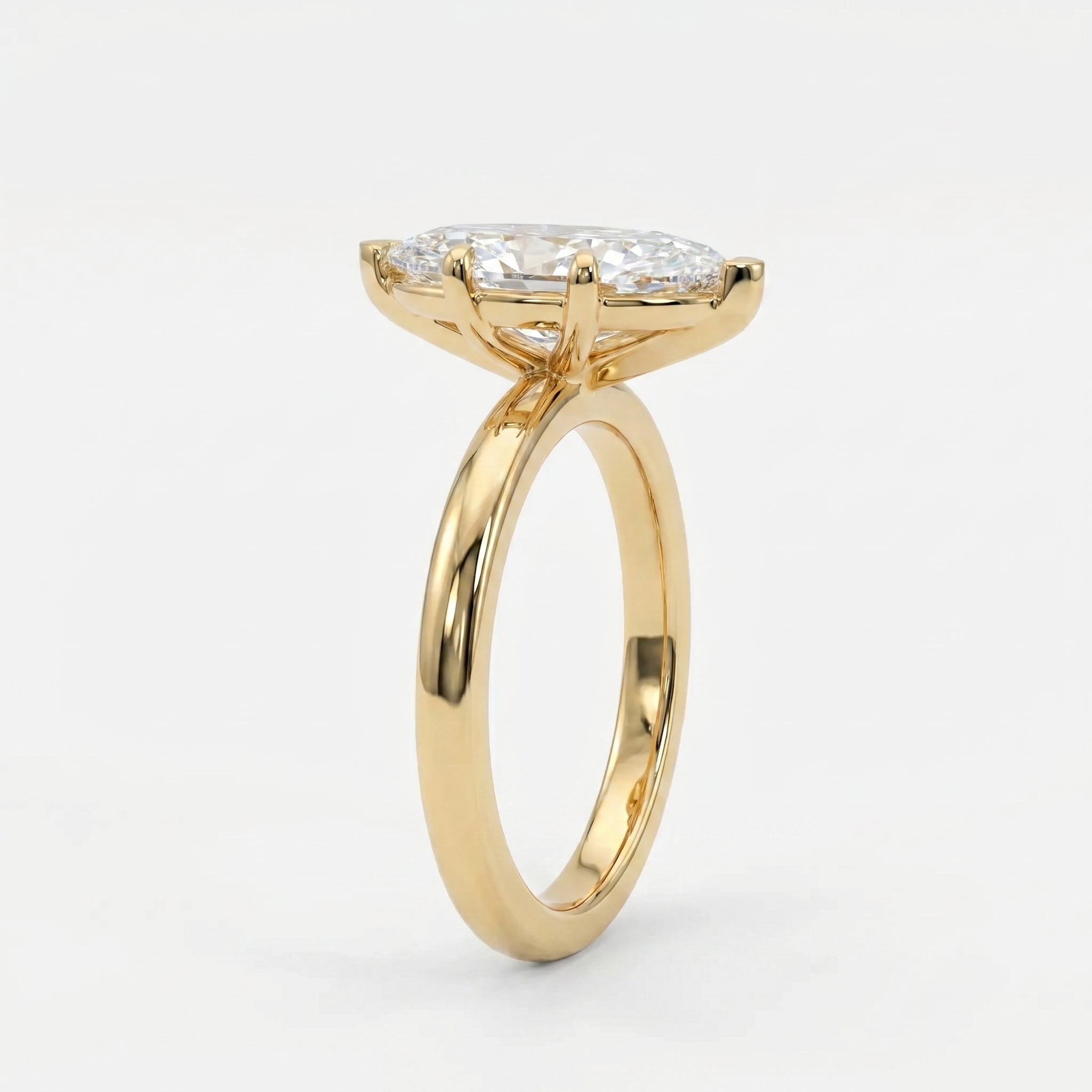 Dutch Marquise Cut Lab Diamond Solitaire Engagement Ring