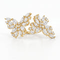 Double Floral Statement Cocktail Butterfly Style Fashion Ring