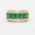 Emerald Cut Green Diamond Statement Ring