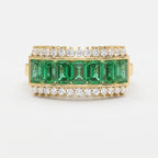 Emerald Cut Green Diamond Statement Ring