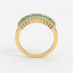 Emerald Cut Green Diamond Statement Ring