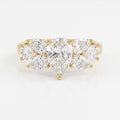 Floral Cocktail Cluster Design Pear Shape Diamond Fashion Ring