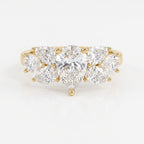 Floral Cocktail Cluster Design Pear Shape Diamond Fashion Ring