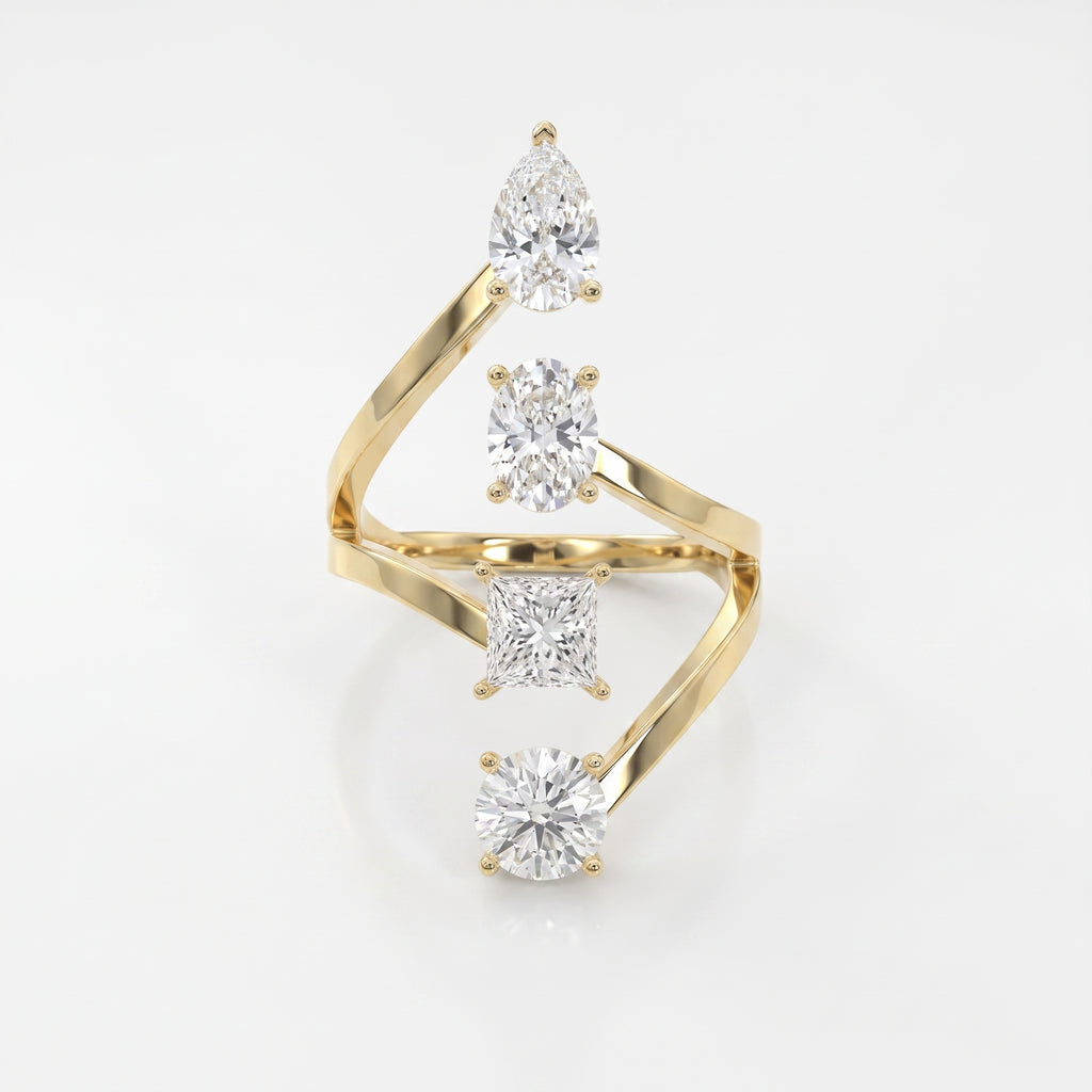 Forward Stackable 4 Stone Design Fashion ring