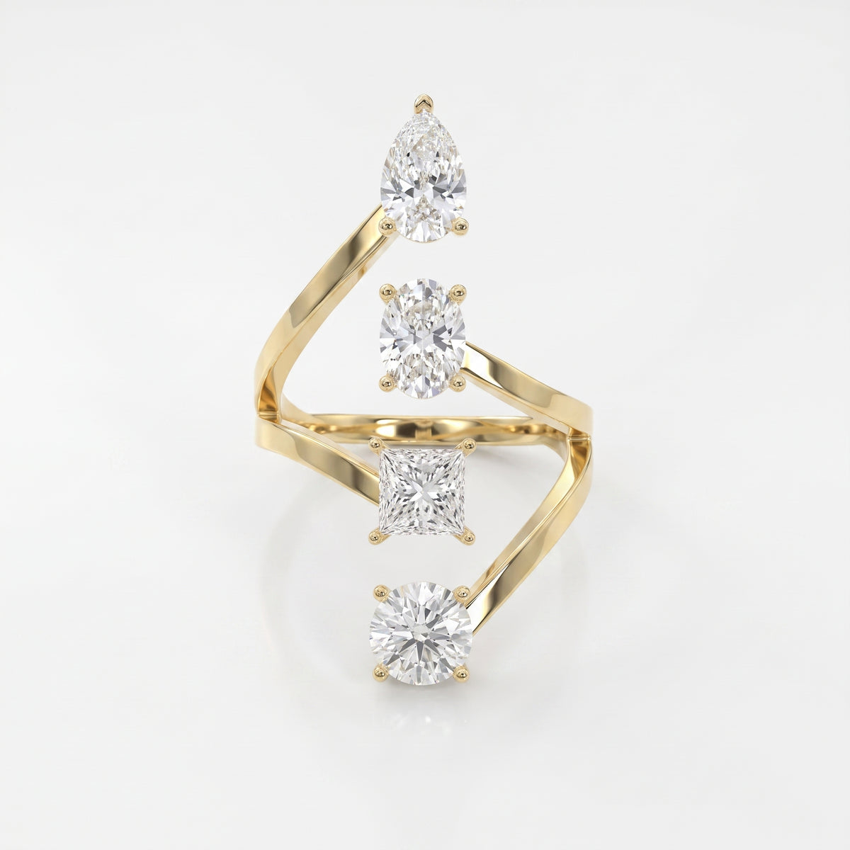 Forward Stackable 4 Stone Design Fashion ring
