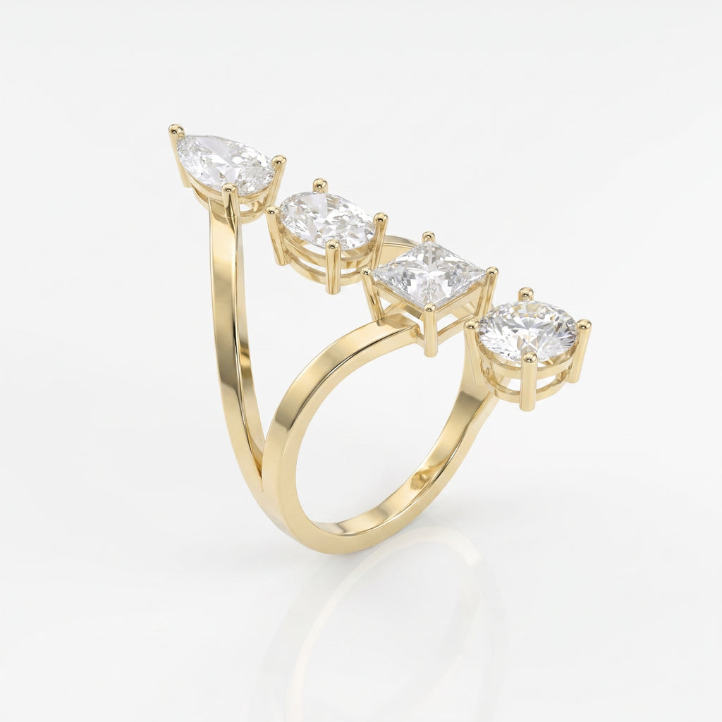 Forward Stackable 4 Stone Design Fashion ring