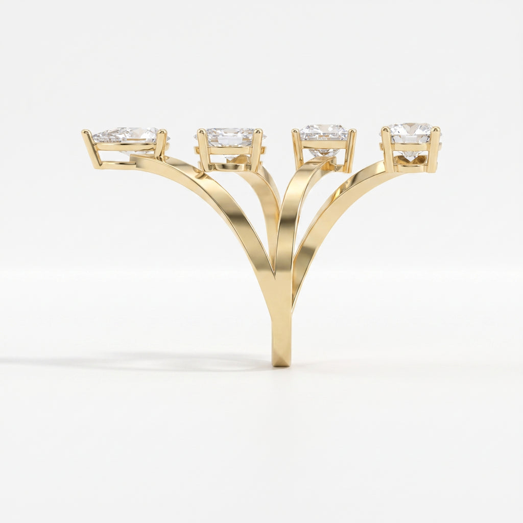 Forward Stackable 4 Stone Design Fashion ring